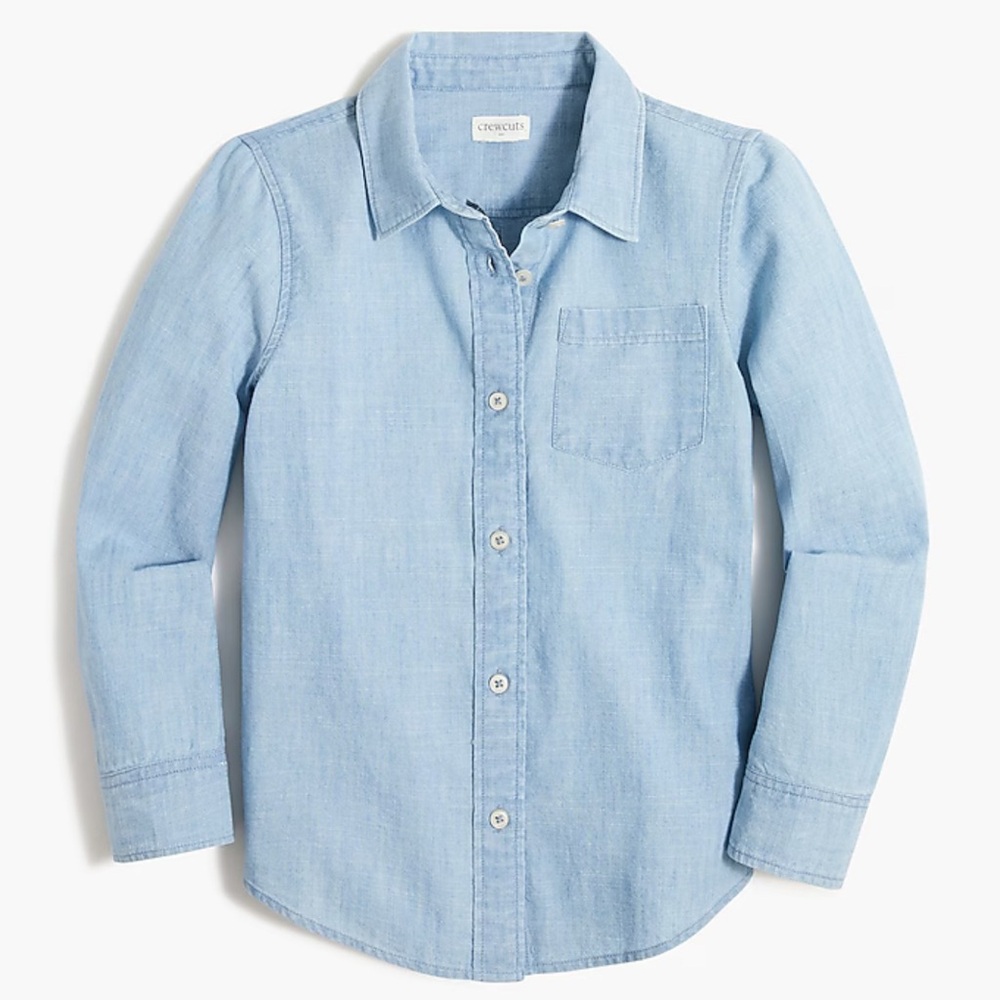 J. Crew Crewcuts Girls Chambray Shirt, Size S (6/7)